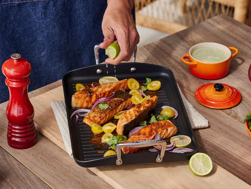 Gegrilde Chipotle Zalm met Muntyoghurtdressing