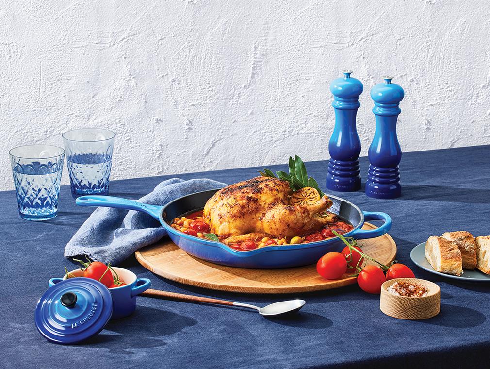 Mediterrane geroosterde kip met bonen en olijven