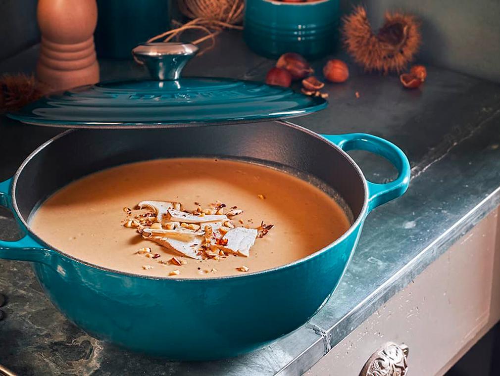 Velouté van eekhoorntjesbrood & kastanjes