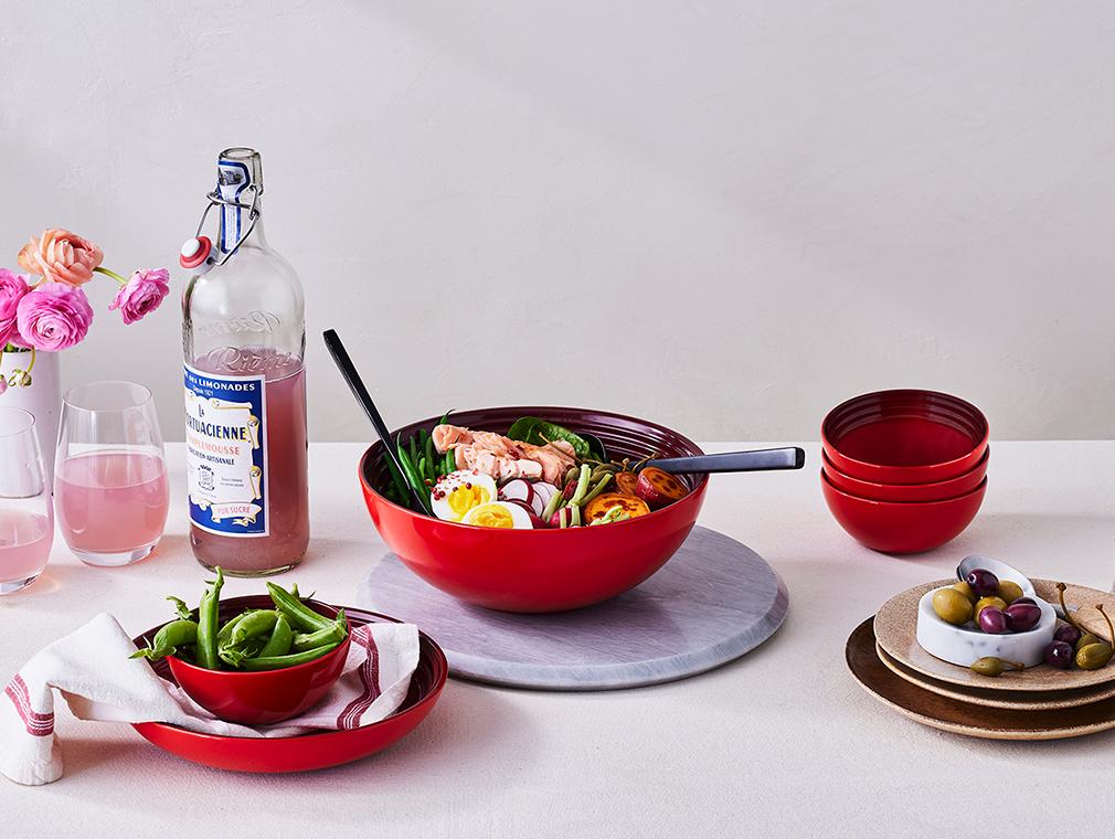 Salade niçoise met zalm op een nieuwe manier