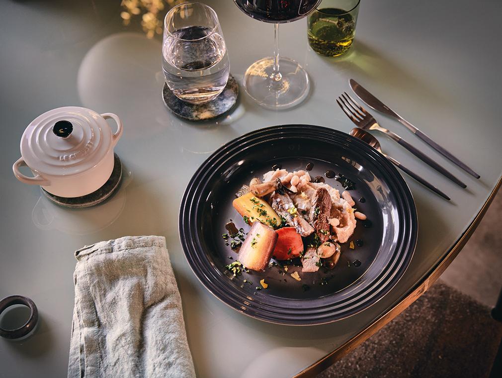 Osso Buco van wortel met gremolata en witte bonenpuree