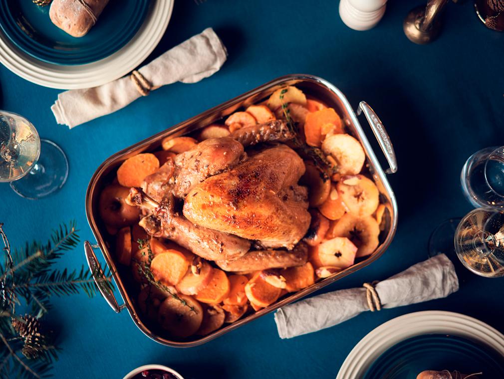 Ovenschotel met zoete aardappel en appel 