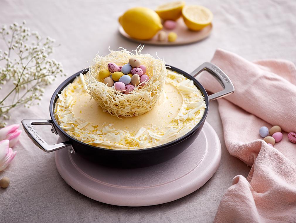 Witte Chocolade & Citroen Cake met Paasnestje