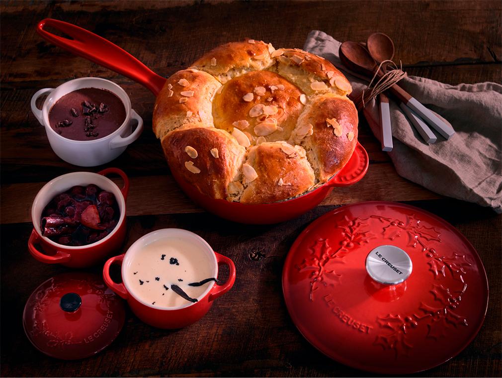 Brioche met 3 zoete coulis
