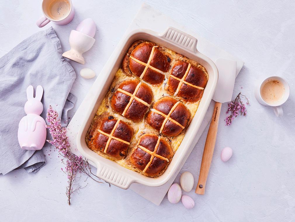 Broodpudding van Hot Cross Buns