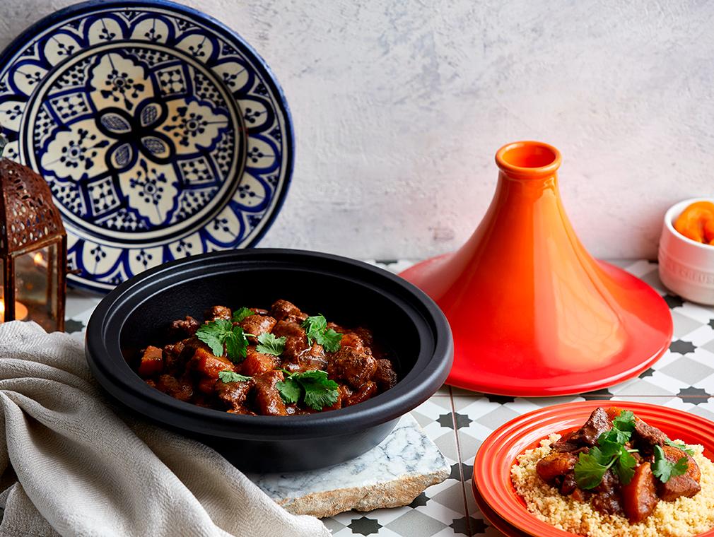 Tajine van traag gegaard Lamsvlees & Abrikozen