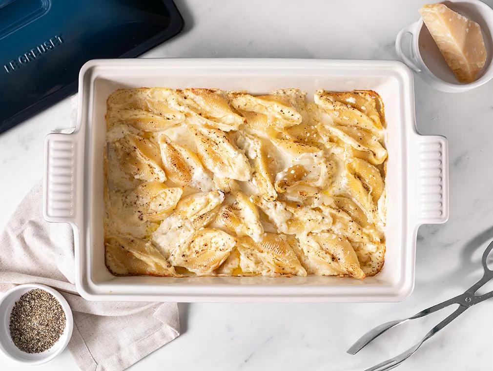 Cacio e Pepe gevulde schelpen