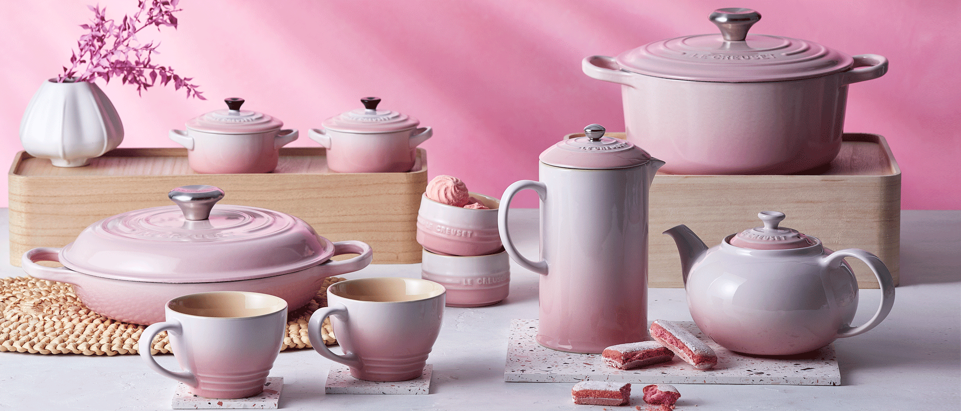 Voortdurende herhaling dubbel Collection Shell Pink | Le Creuset | Le Creuset
