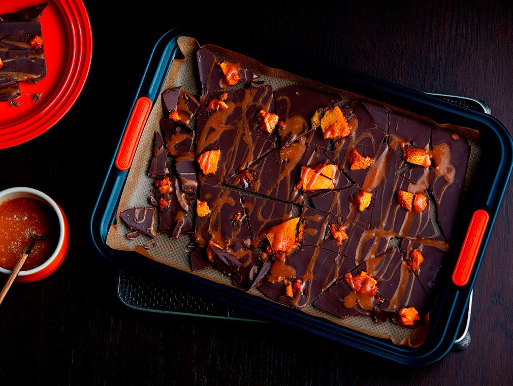 Honeycomb met chocolade en salted vanilla caramel