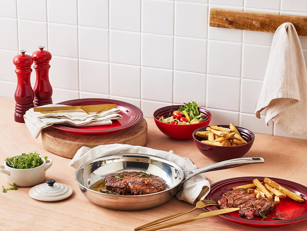 Deglaceerde Rib-Eye Steak met Dubbel Gefrituurde Friet